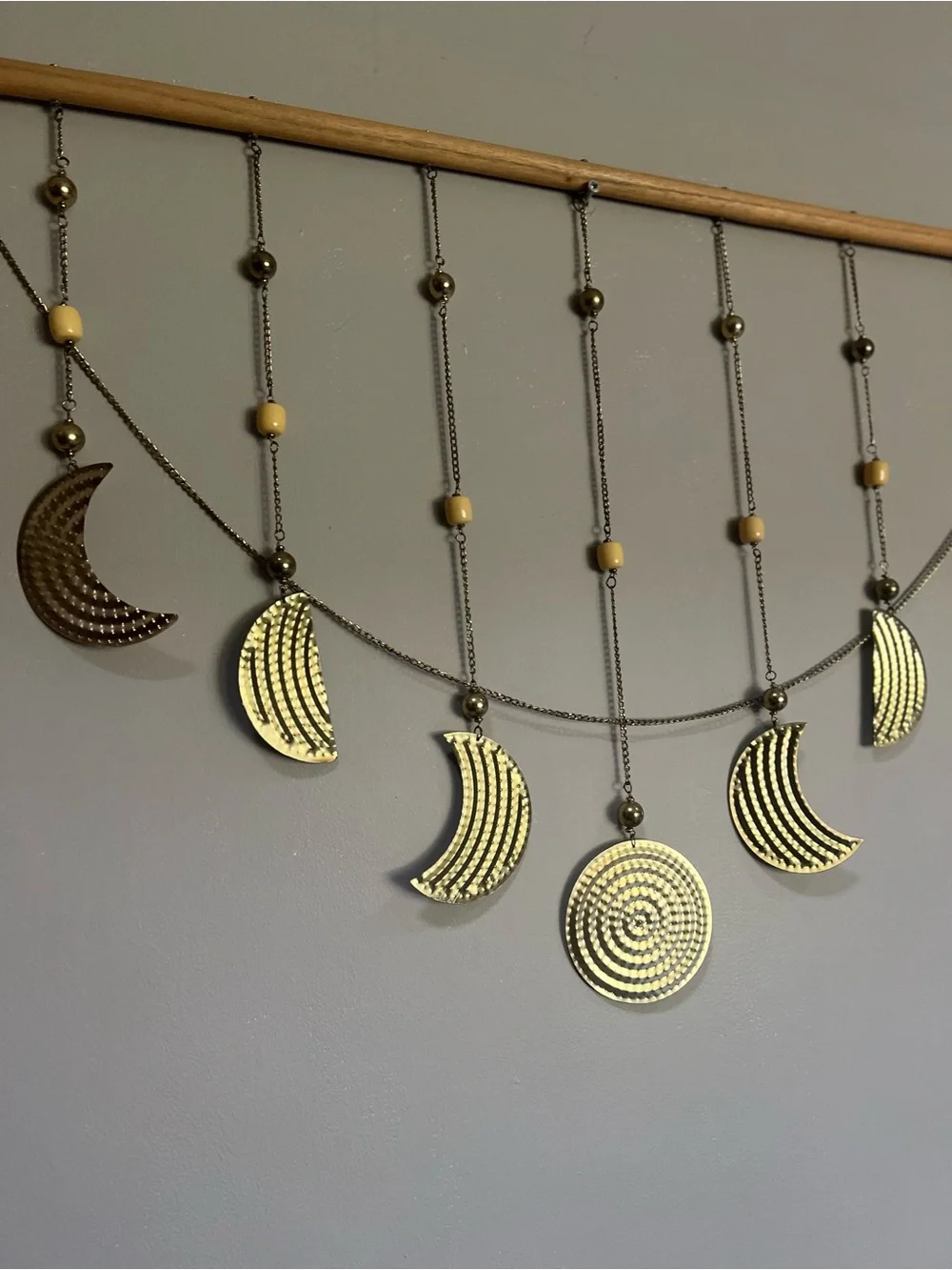 Bohemian Gold Moon Phase Hanging Wall Decor 3 feet